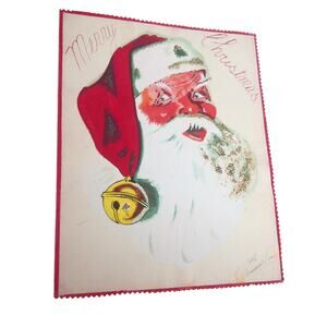 Vintage 1948 Christmas Santa Claus Greeting Card